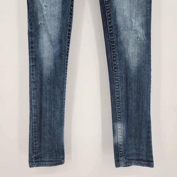 Ten25 Junior's Embroidered Button Pocket Slim Leg Jeans Size 5/6 - Picture 6 of 16